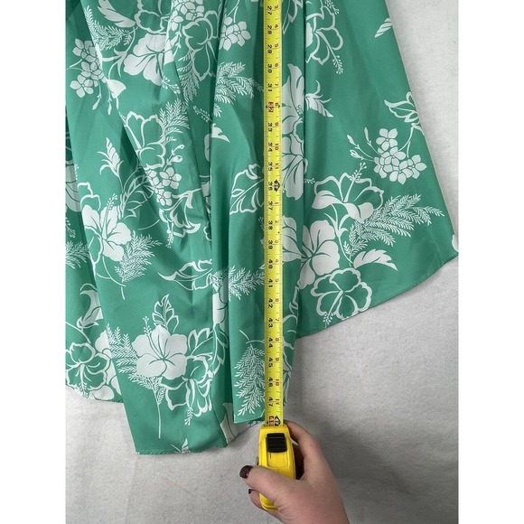 Vintage 70s - Hilo Hatties Pareau Mint Hibiscus Floral Dress - Original New Tags - Picture 14 of 15